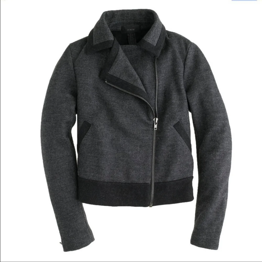 J. Crew Stretch Wool Motorcycle Jacket 07569 Size 2